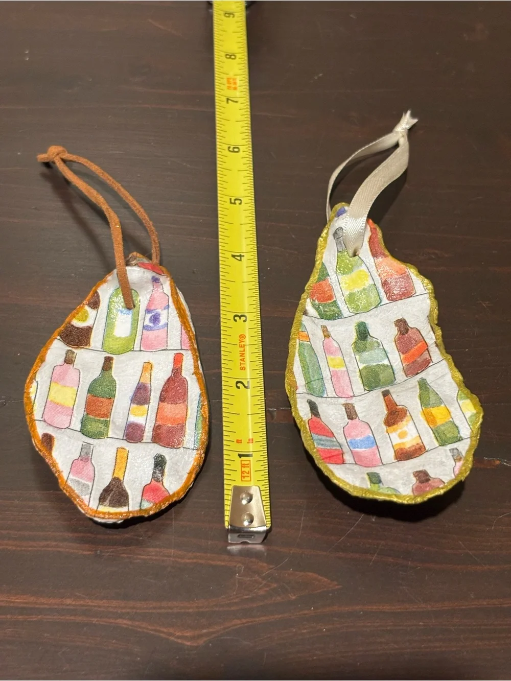 Handmade decoupage wine ornament